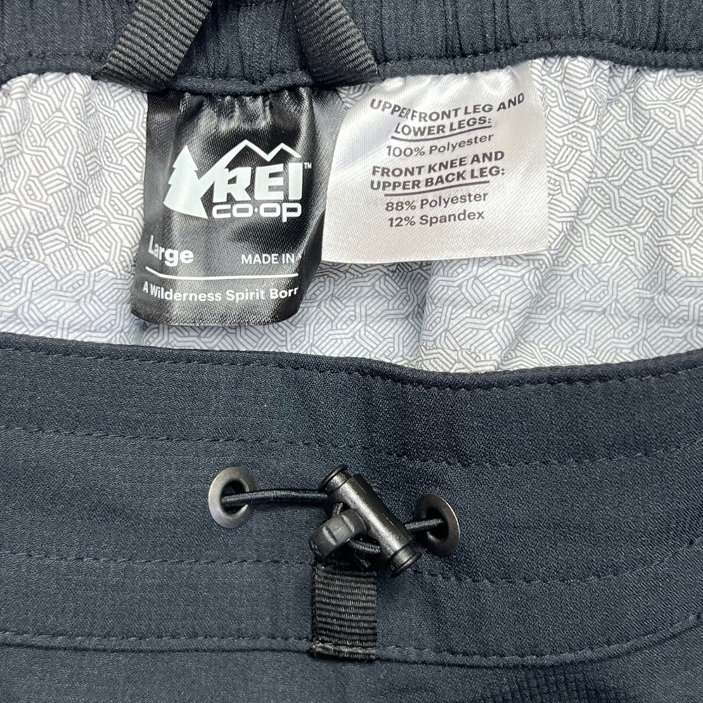 REI Co-op HydroWall 2.5L Pants Mens Large Black Waterproof Hiking Rain Shell - Picture 4 of 16